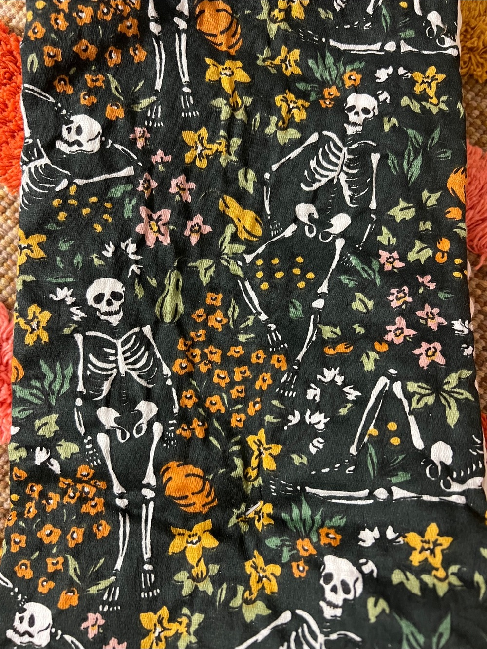 NWT Cupcakes and Cashmere floral skeleton Halloween kitchen hand dish towel set